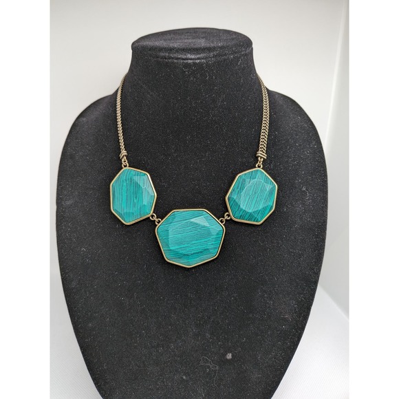 Chloe & Isabel Icelandica Statement Necklace Green Simulation Malachite - Picture 1 of 3